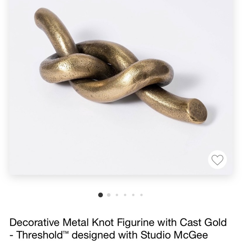 Decorative Metal Knot Figurine with Cast Gold